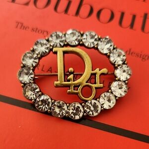 Upcycled Gold and Silver Crystal Brooch